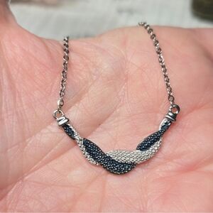 Blue Diamond Sterling Silver Necklace